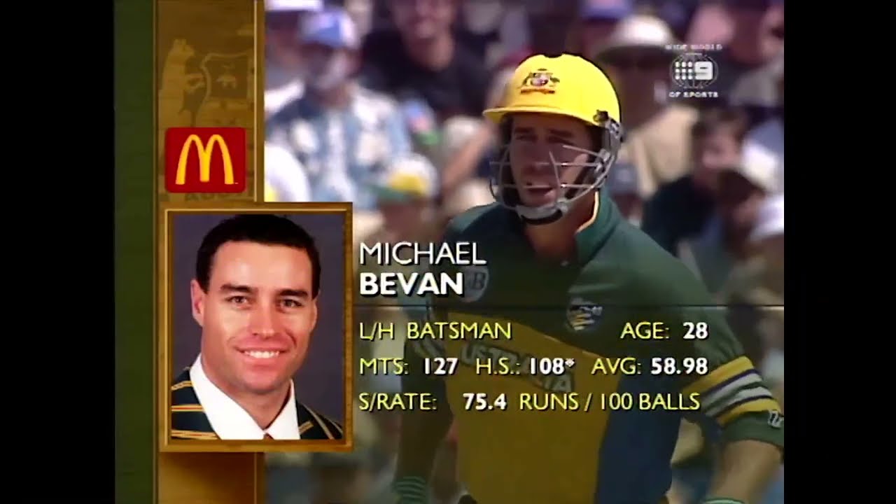 Michael Bevan batting Vs Pakistan Sydney 6th ODI C&U Series 