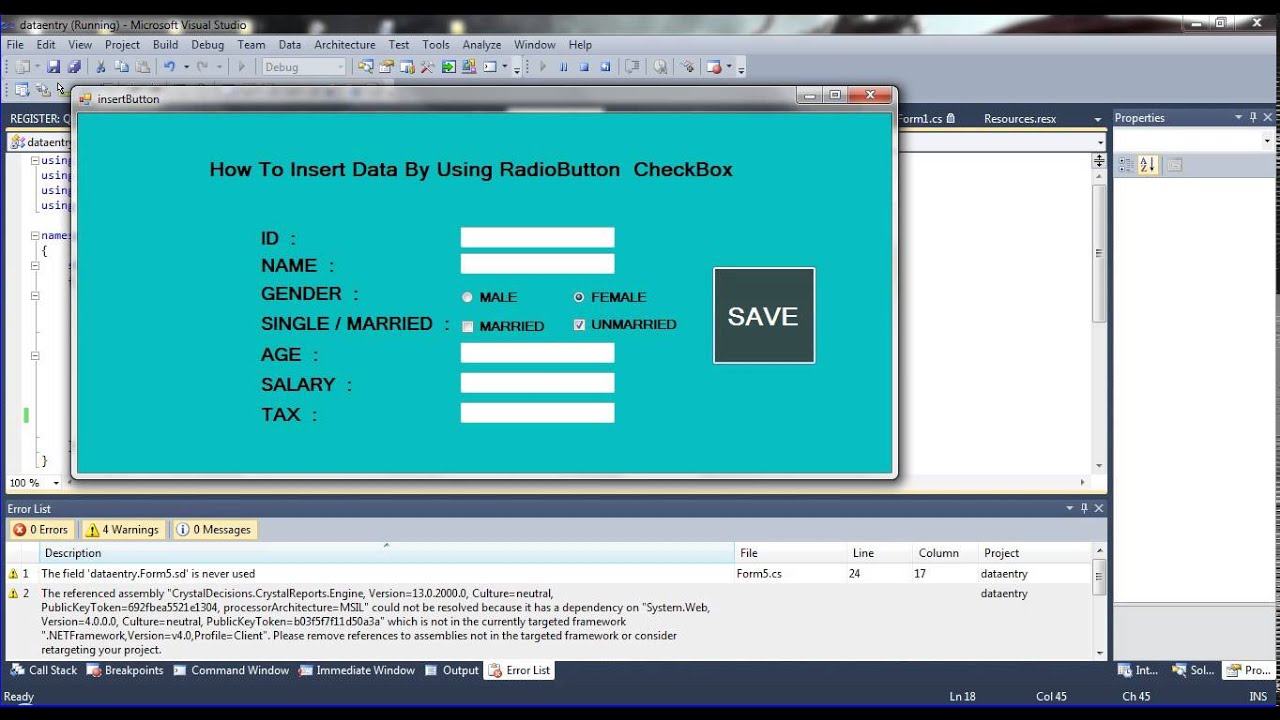 INSERT data by using RADIOBUTTON and CHECKBOX in dot net