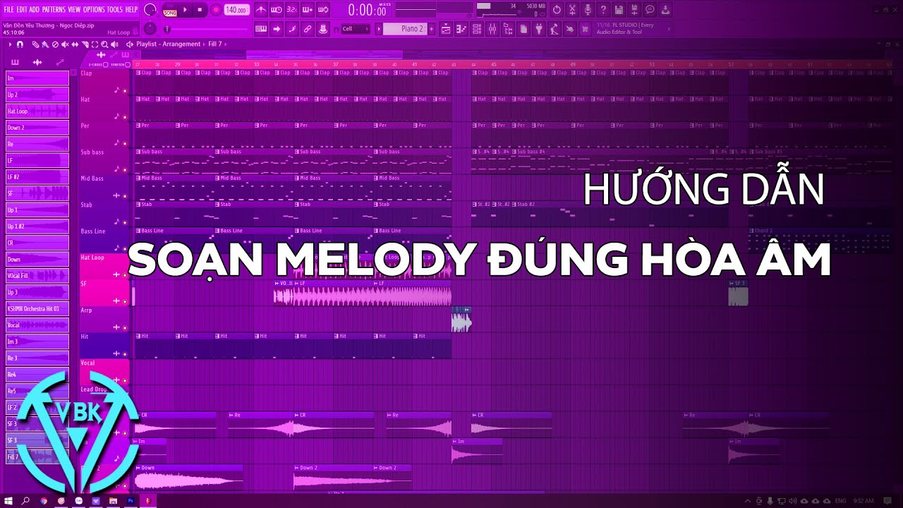 Hướng Dẫn Viết Melody Cơ Bản Đúng Tone Và Hợp Âm | FL Studio | VBK Music