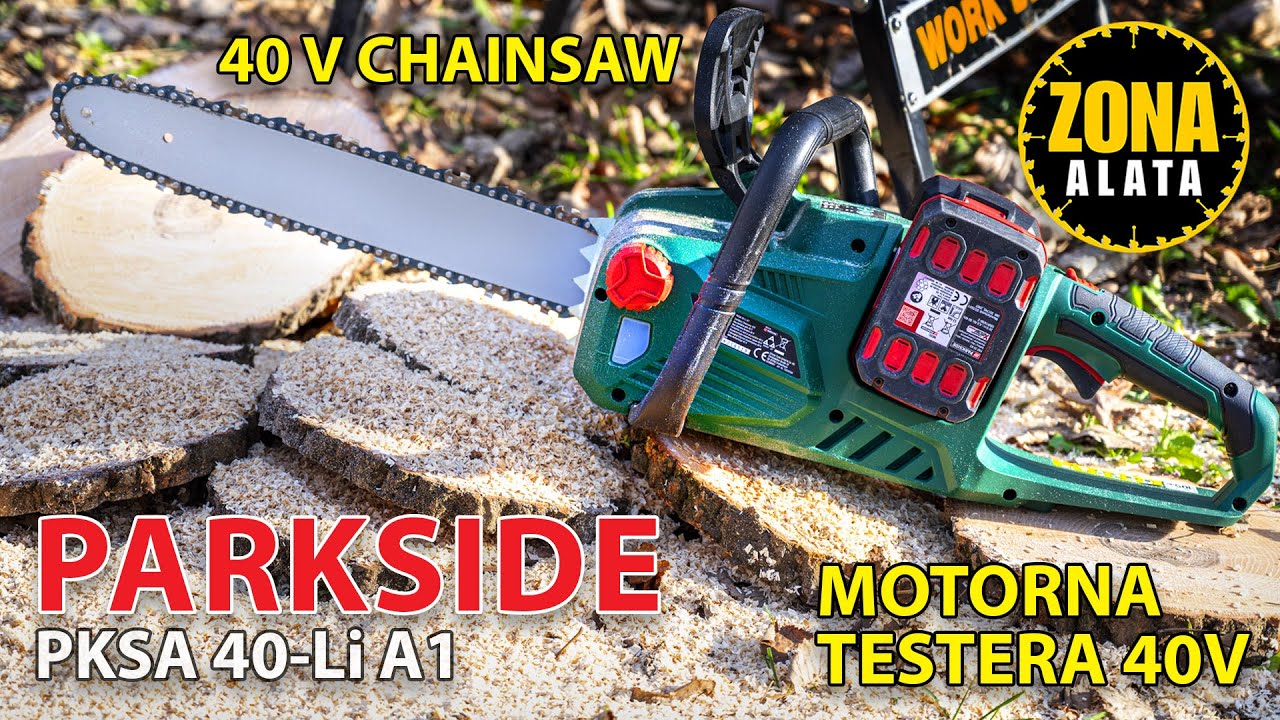 Parkside Motorna Testera 40v PKSA 40 Li A1 Brushless - Motorka na Baterije - Recenzija - TEST 4K
