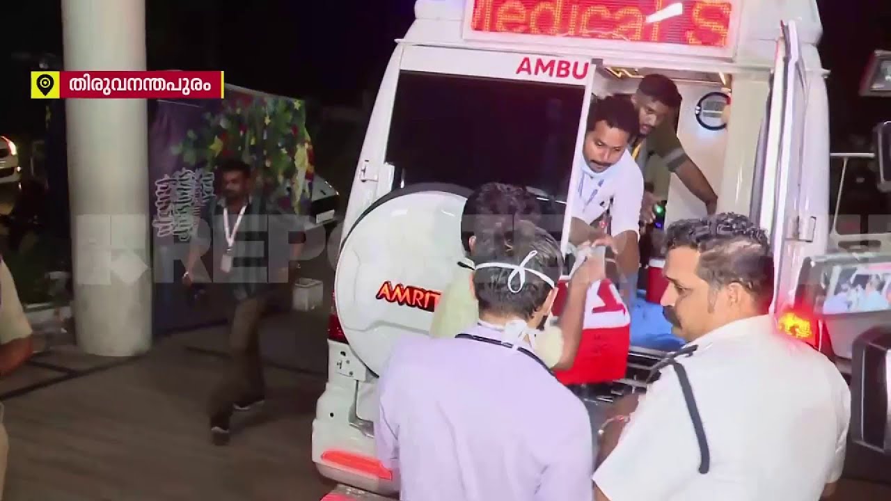 കുഞ്ഞ് ആലിന്റെ അവയവം കിംസിൽ കൈമാറിയ ശേഷം ആംബുലൻസ് മെഡിക്കൽ കേളേജിലേക്ക്