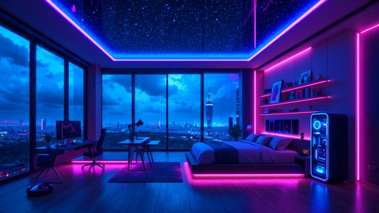 Ambient Neon Rain Nights 🌙 Soft Lofi Music for Deep Focus, Relaxation & Sleepful Calm Mood