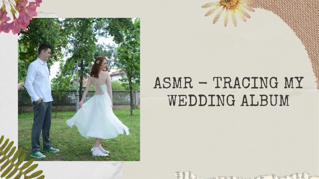 ASMR - My wedding album (tracing, whispering) ❤️