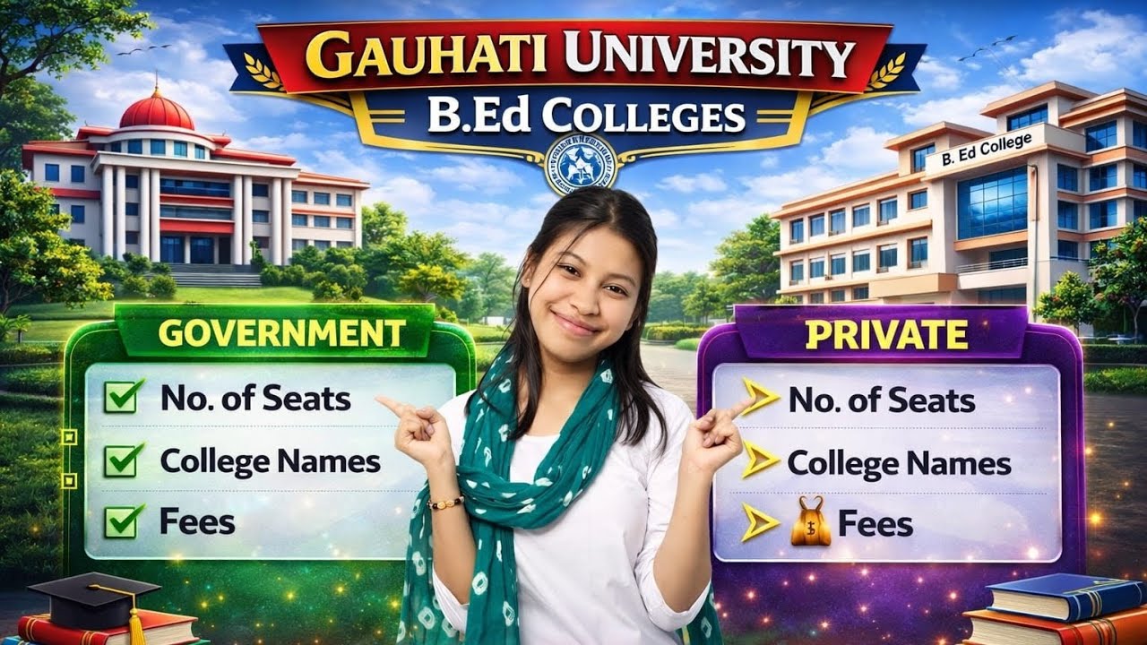 Gauhati University ৰ অন্তৰ্গত B.Ed Colleges | Complete List 2026 | Govt & Private,seat capacity,fees