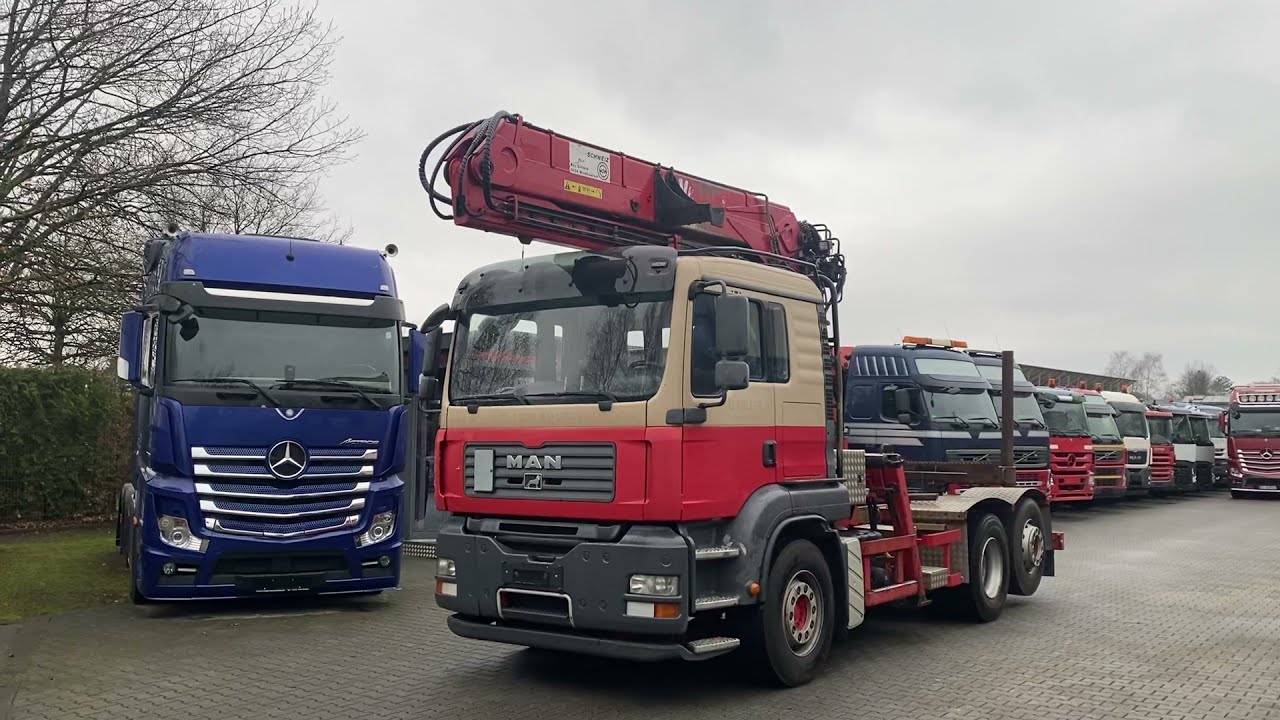MAN TGA 26.480 6X2 Langholz Zugfahrzeug mit VKran V25.80
