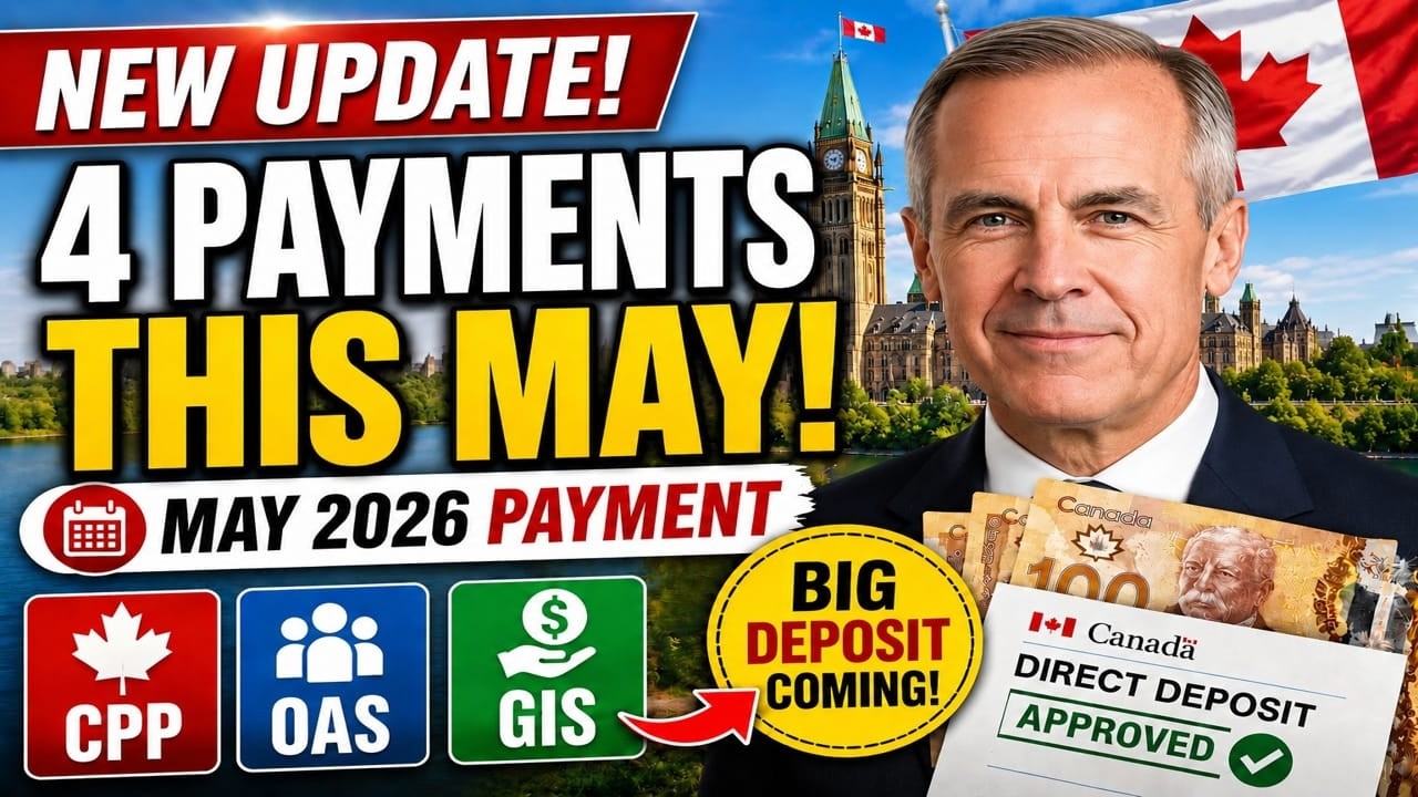 CPP, OAS, GIS and More &mdash; 4 Senior Payments Arriving This May 2026