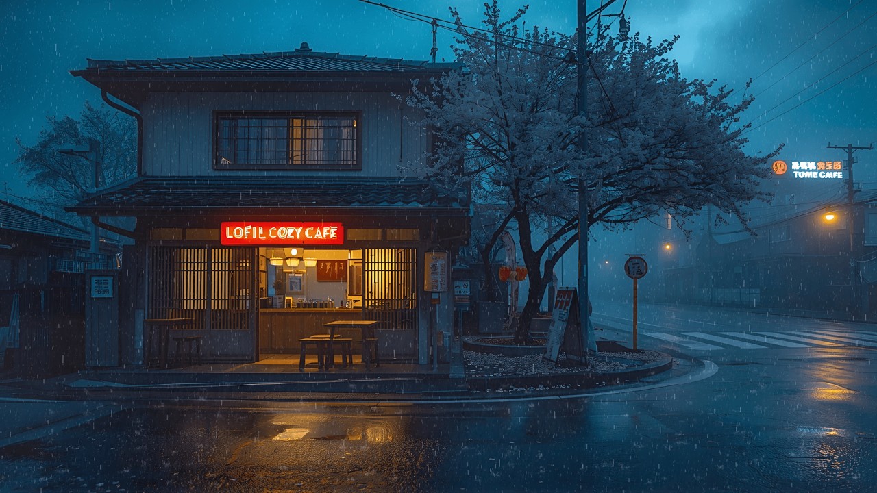Late Night Rain in Tokyo Café 🌧️ Chill Lofi Ambience for Relax, Unwind & Sleep