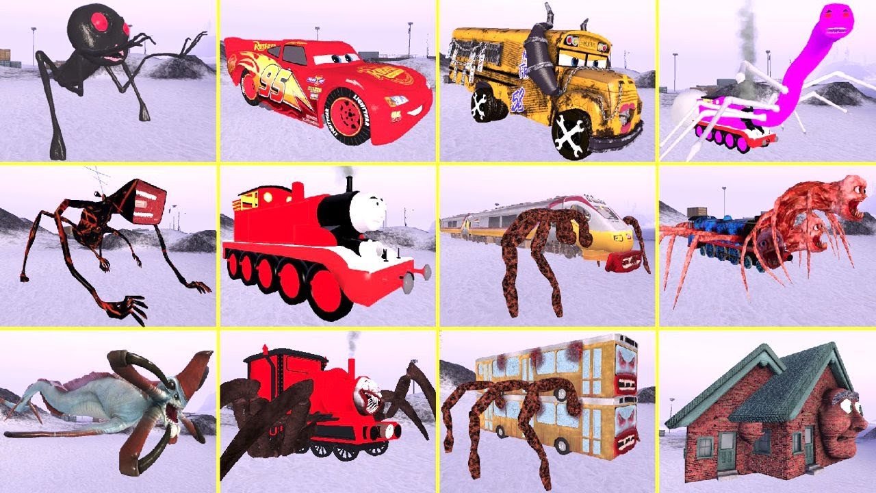 EVOLUTION OF MONSTERS BATTLE: MEGAHORN VS BUS EATER VS GRANDPA HOUSE VS EATER WORM VS CURSED THOMAS