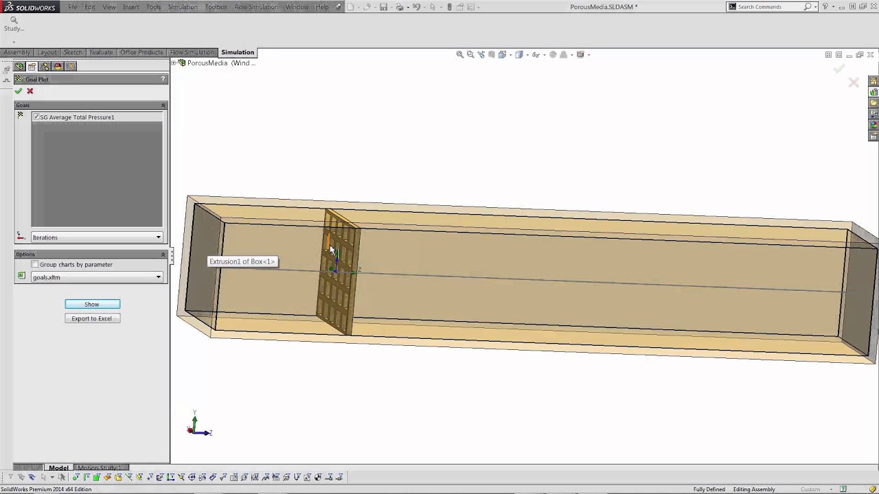 SOLIDWORKS Flow Simulation — упрощение с использованием пористой среды