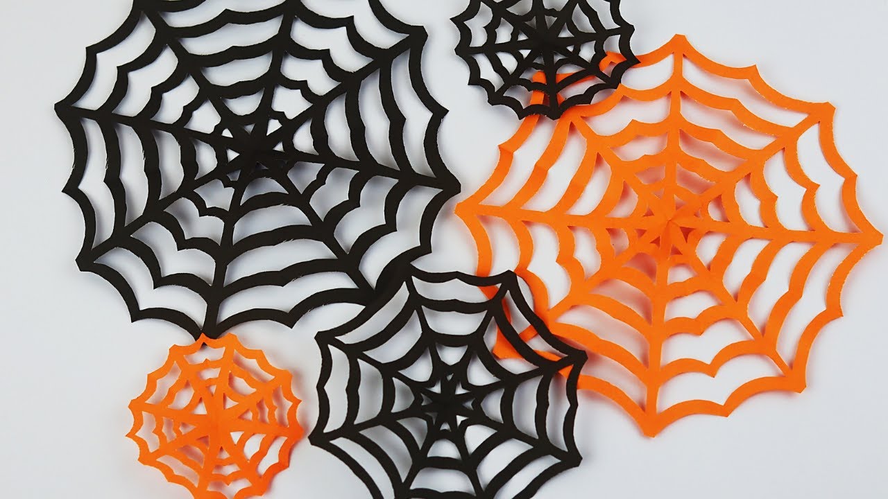 Paper Spider Web | How To Make Paper Spider Web For Halloween Decorations | Halloween Crafts