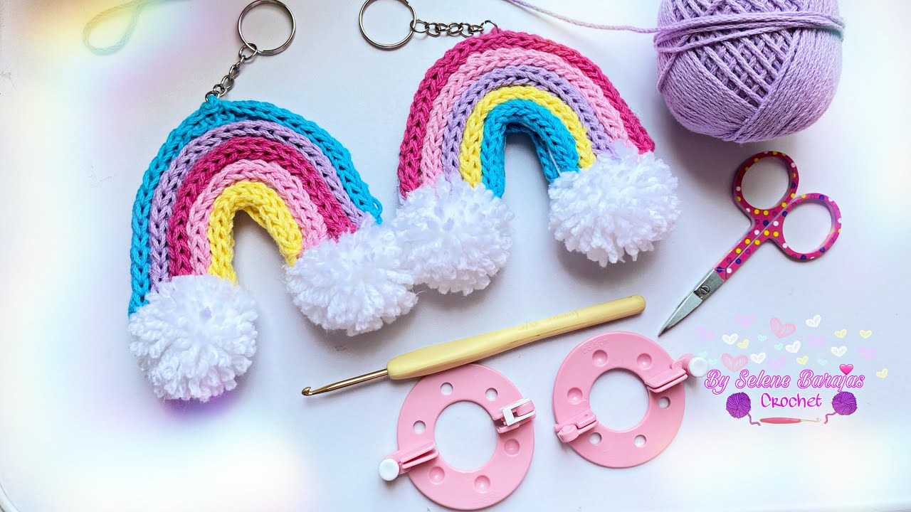 Tutorial sencillo de llavero 🌈ARCOIRIS 🌈a crochet🧶