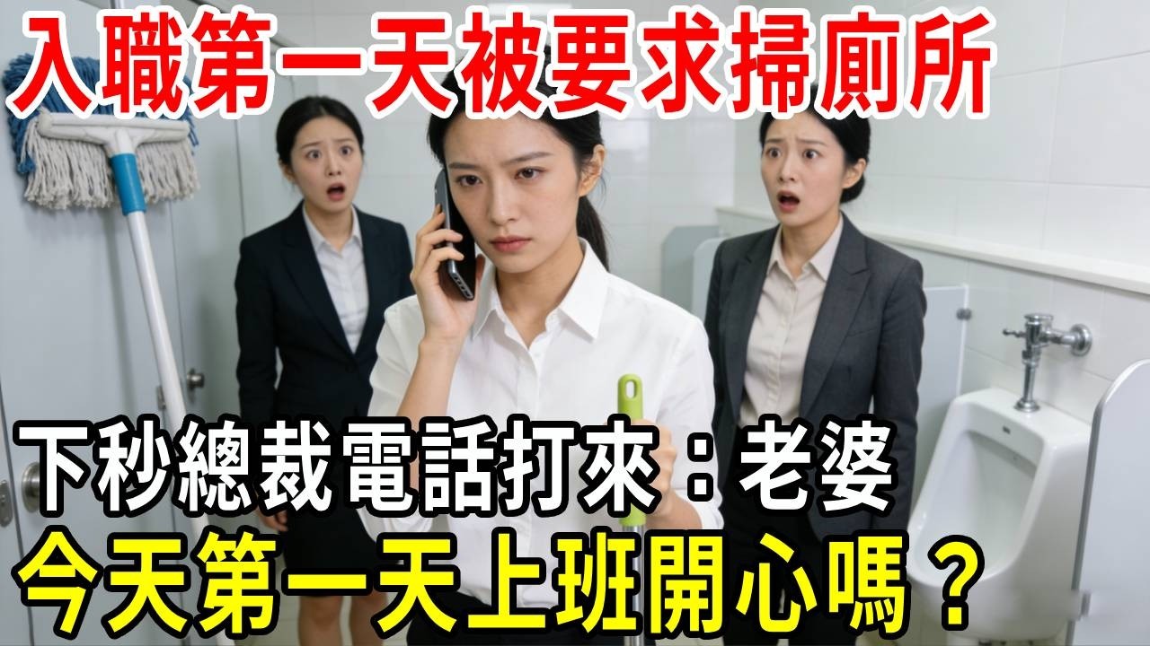 入職第一天被主管要求掃廁所，下秒總裁電話打來，我按下免提：老婆，今天第一天上班開心嗎？所有人傻眼…#掉馬甲#甜寵 #閃婚#情感故事 #霸道總裁 #婚姻#都市愛情 #先婚後愛 #灰姑娘#爽文 #婚姻