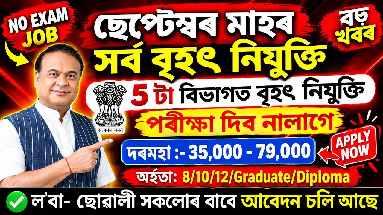 Assam New Recruitment 2026 | Grade III & Grade IV Vacancy | No Exam Job? | Only Interview| Apply Now