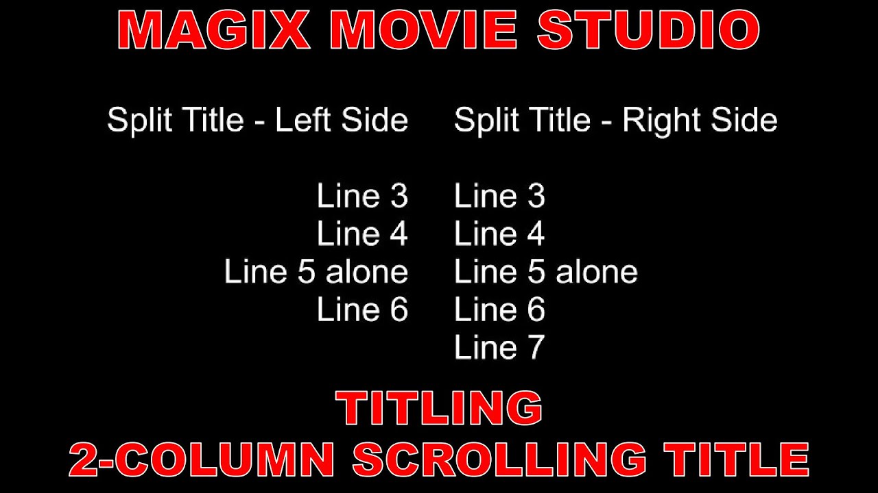 Tutorial 049 Create Two-Column Scrolling Text using Magix Movie Studio 2024 and Video Pro X