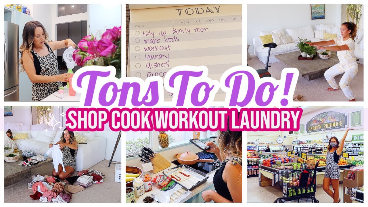 TONS TO DO! PRODUCTIVE MOM MOTIVATION! 💪🏼 SHOP COOK WORKOUT + CLEAN WITH ME! @BriannaK Homemaking