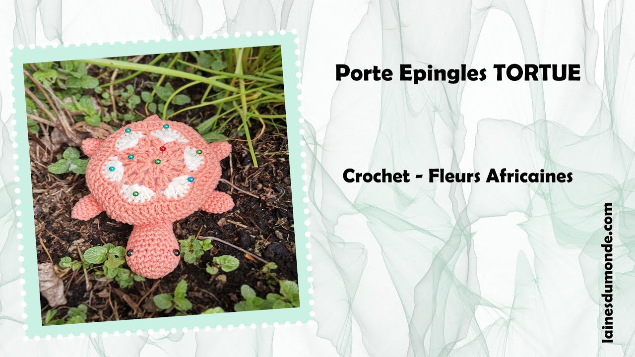 Faire un AMIGURUMI TORTUE au crochet ! 🐢 Porte épingles Fleurs Africaines ! Débutant Pas à Pas 🎨😍
