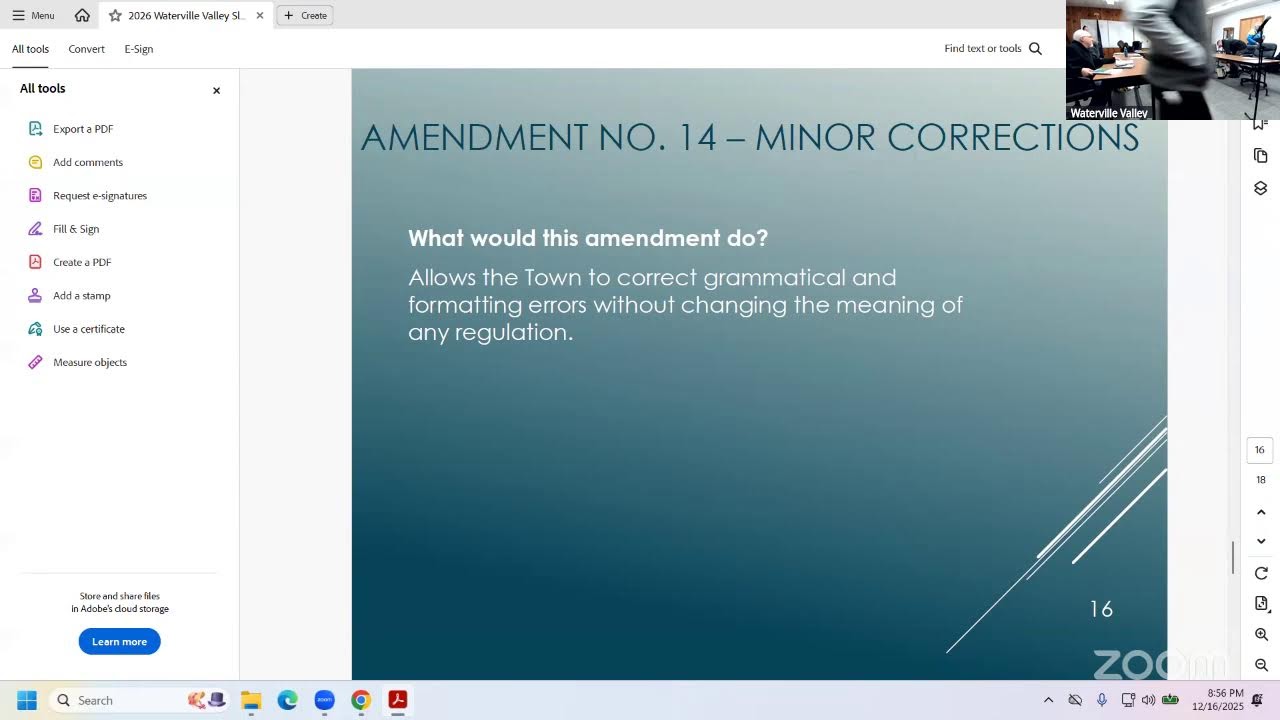 Planning Board Public Hearing - Zoning Ordinance Amendments 12/16/25