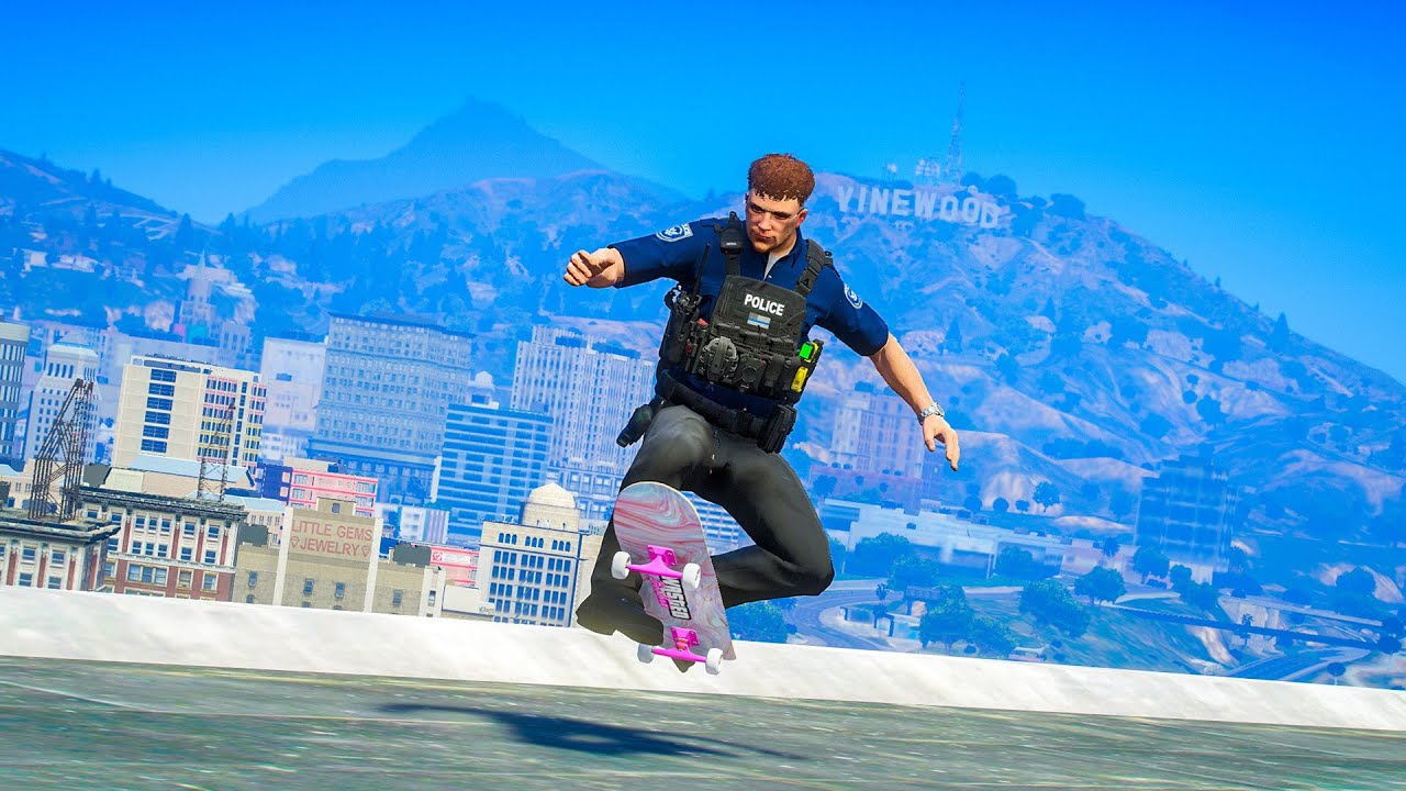 Skate Cop In GTA 5!
