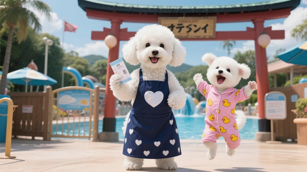 Mom Dog & Baby Puppy Prep the Cutest Lunch for a Fun Water Park Day 🐶💦🍱