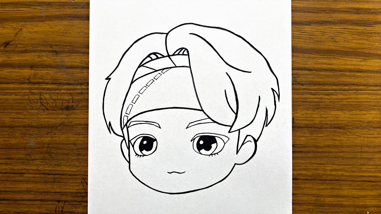 How to draw bts V step by step || Bts V tinytan drawing || Sketch drawing with pencil