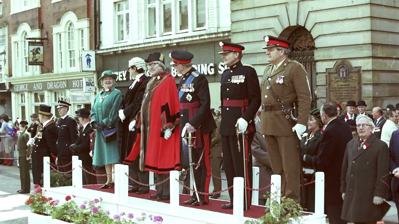 Fusiliers on parade at Morpeth 44 years ago