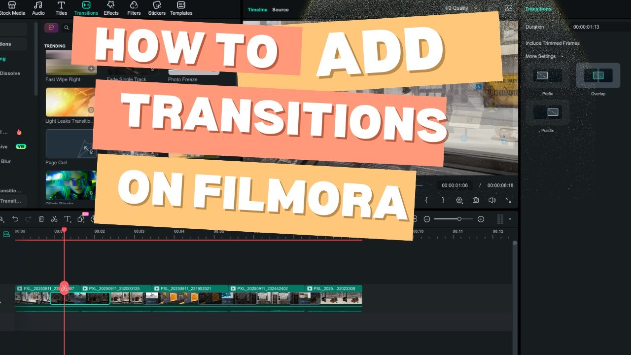 How to Add Transitions in Filmora | Easy Step-by-Step Tutorial