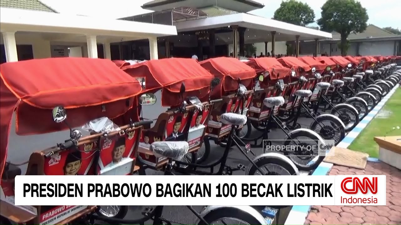 100 Tukang Becak Lansia Terima Bantuan Becak Listrik Presiden Prabowo