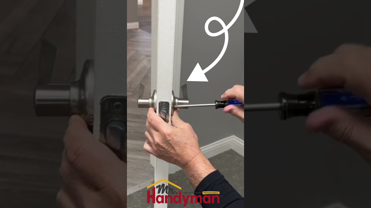 Fix It Right with Mr. Handyman! 🛠️✨ Watch Us Tighten Your Loose Door Handle! 🚪 #HomeRepair