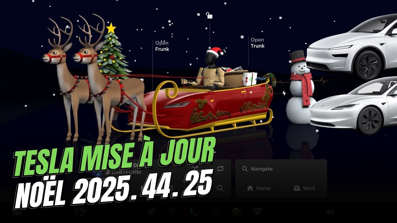 Tesla : le contenu de la mise &agrave; jour No&euml;l 2025