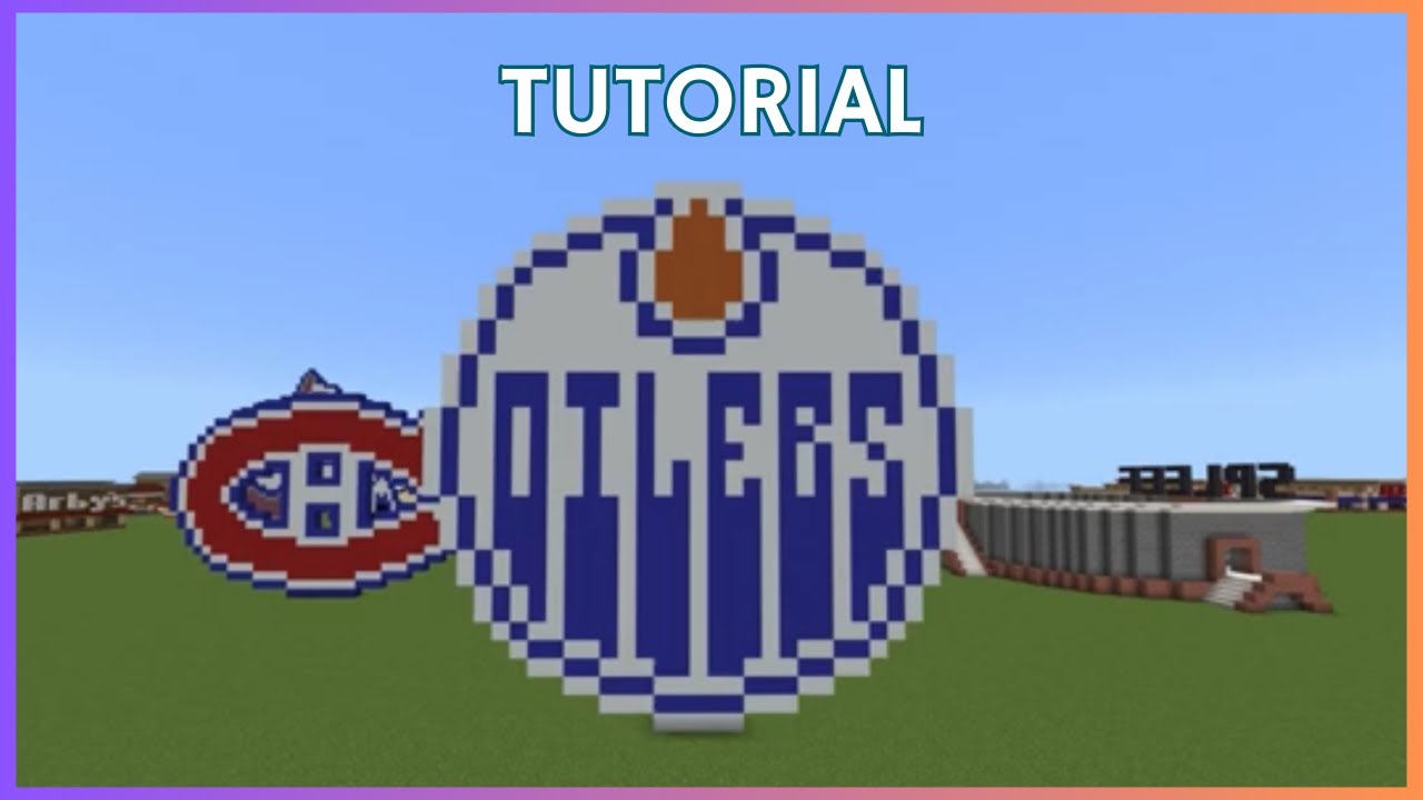 Minecraft Tutorial: How To Make The Edmonton Oilers NHL Logo!