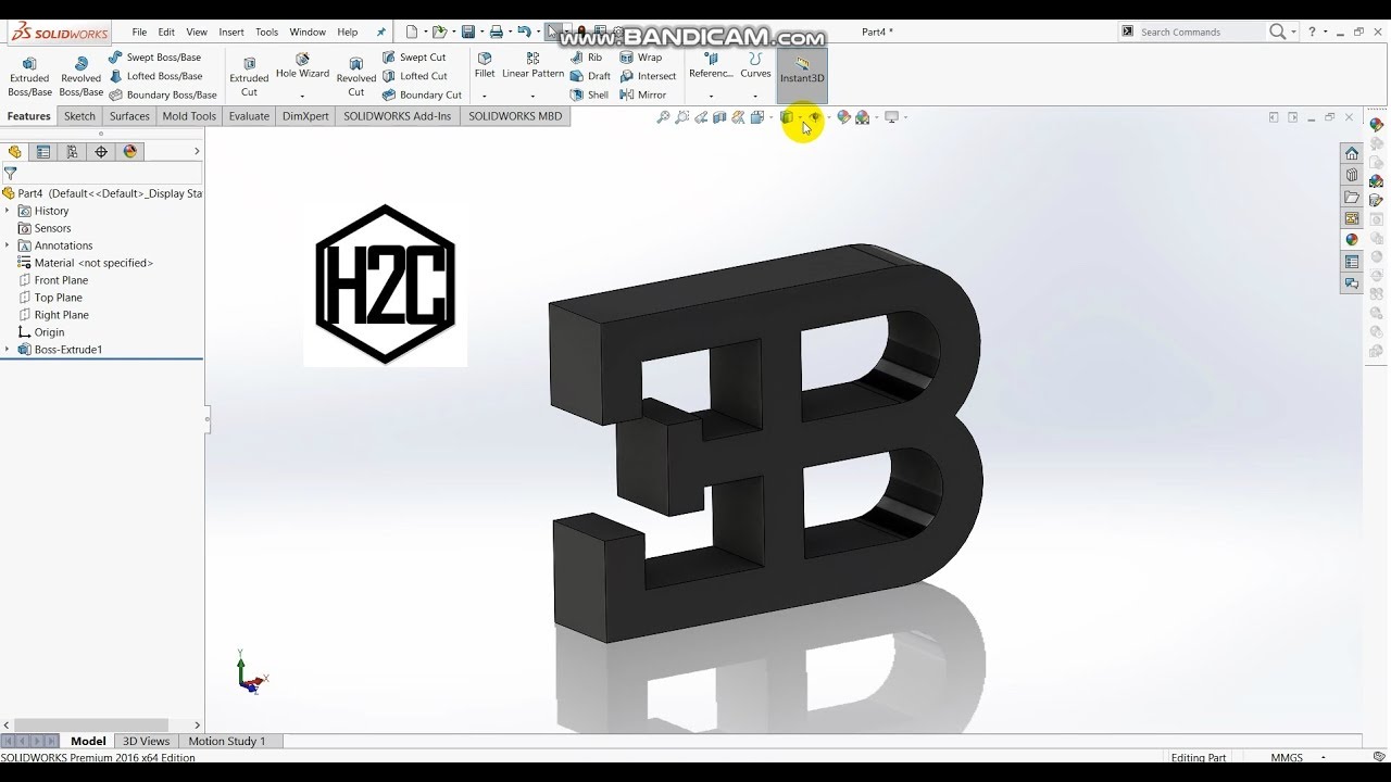 How to make Bugatti Logo || Solidworks Tutorial