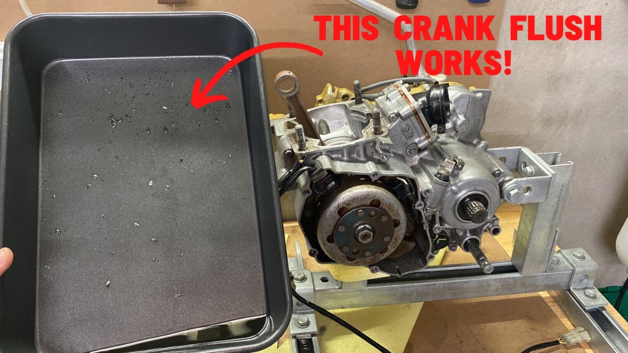 2 Stroke Crank Case Flush, Custom Engine Stand & Engine Clean - Honda CRM250AR Build Part 3