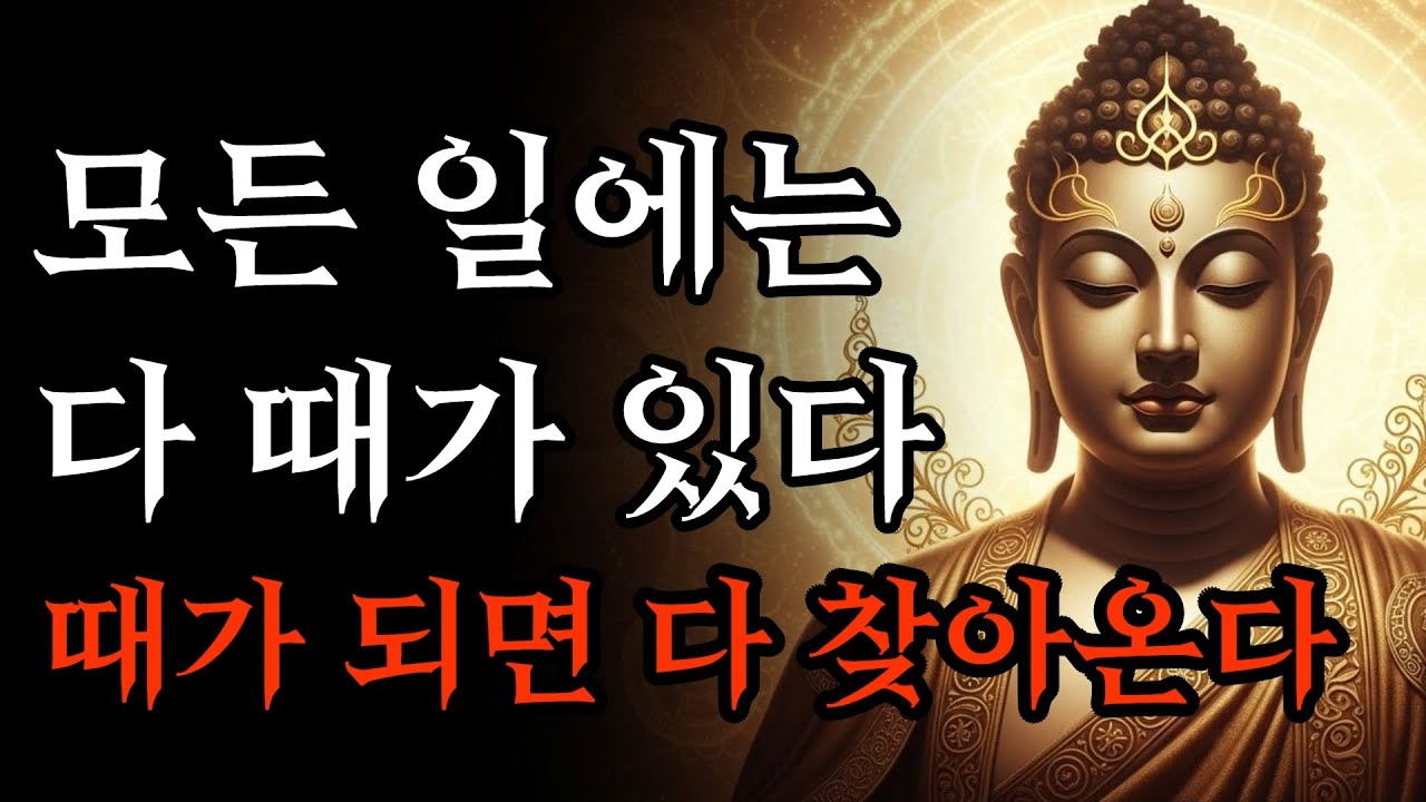 집착하지 마라, 모든 일에는 다 때가 있다 | 부처님 말씀 | 석가모니 가르침