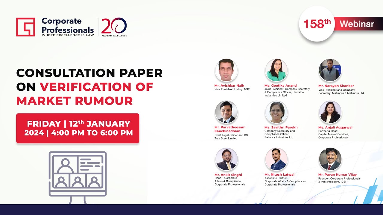 Webinar on &ldquo;Consultation Paper on Verification of Market Rumour&rdquo;