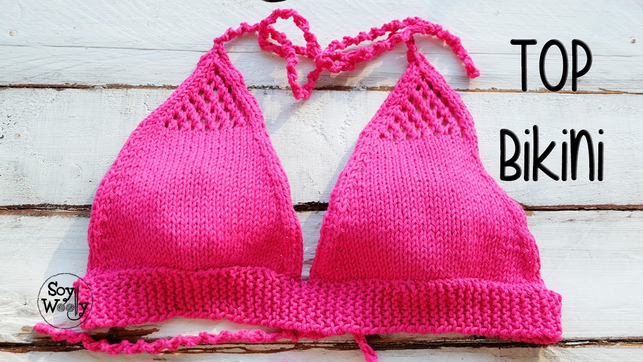 Cómo tejer un bikini fácil en dos agujas: el top-parte de arriba