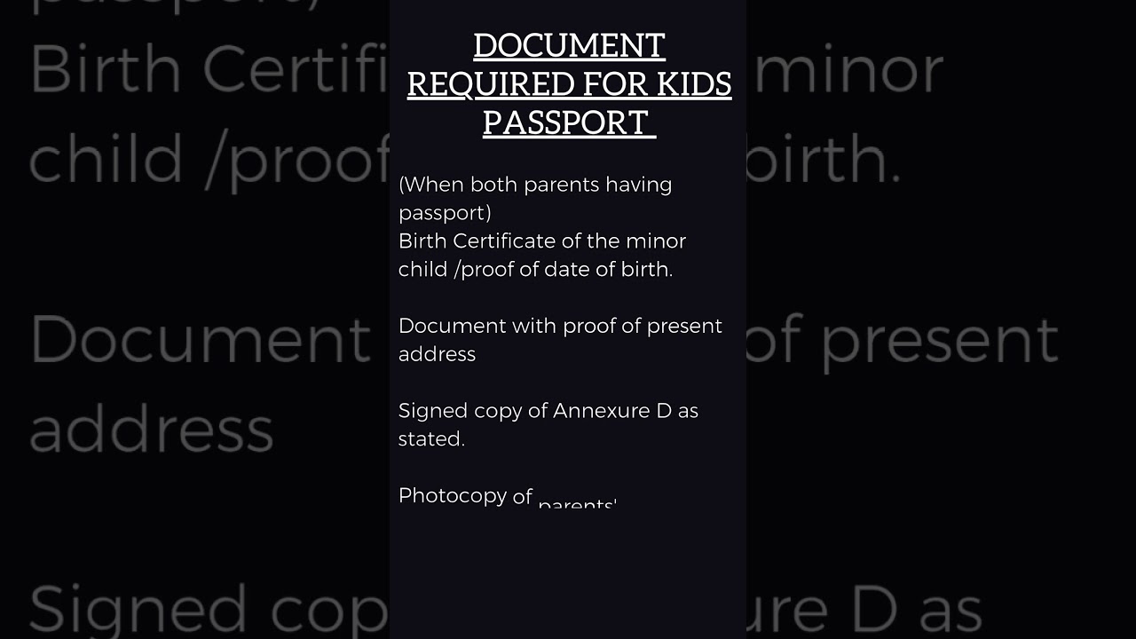 #passport#documents required #kids passport #