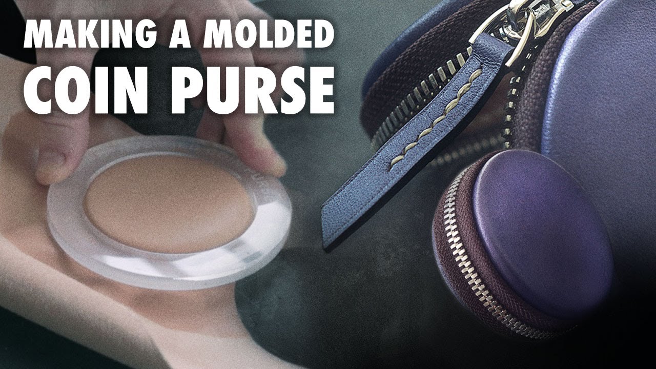 Making a wet molded coin purse | Leather work tutorial