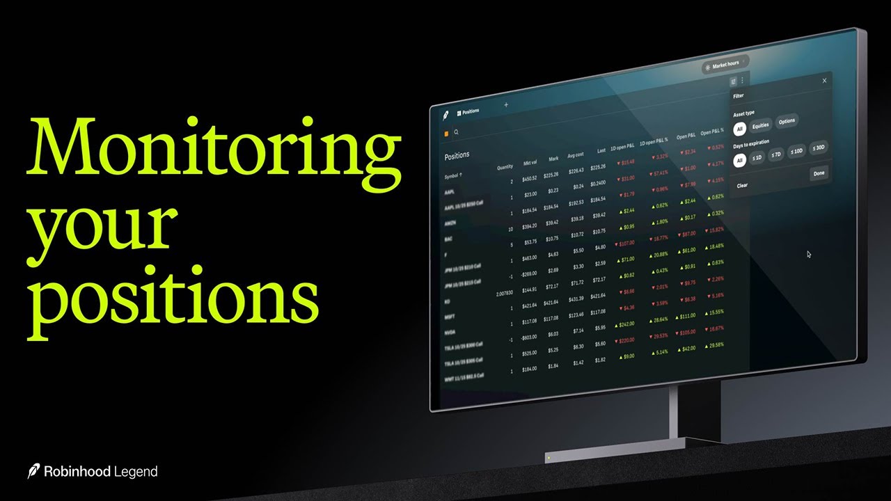 Robinhood Legend – Мониторинг ваших позиций