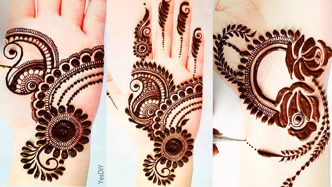 2 Amazing Mehndi designs for front Hands | Gol Tikki & Flower Mehndi design | Wedding Special Henna