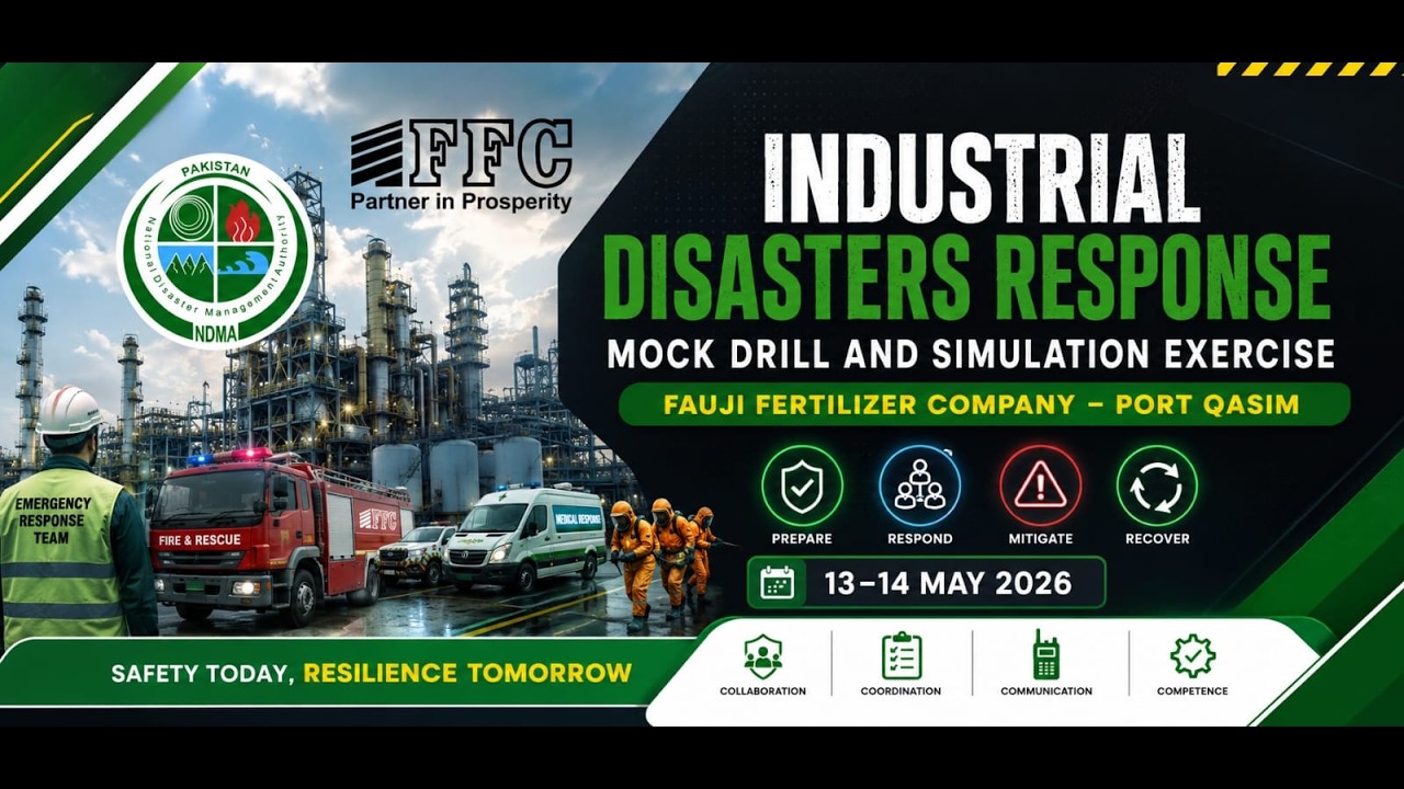 Industrial Disaster Response Mock Drill & Simulation Exercise at Port Qasim | NDMA & FFC