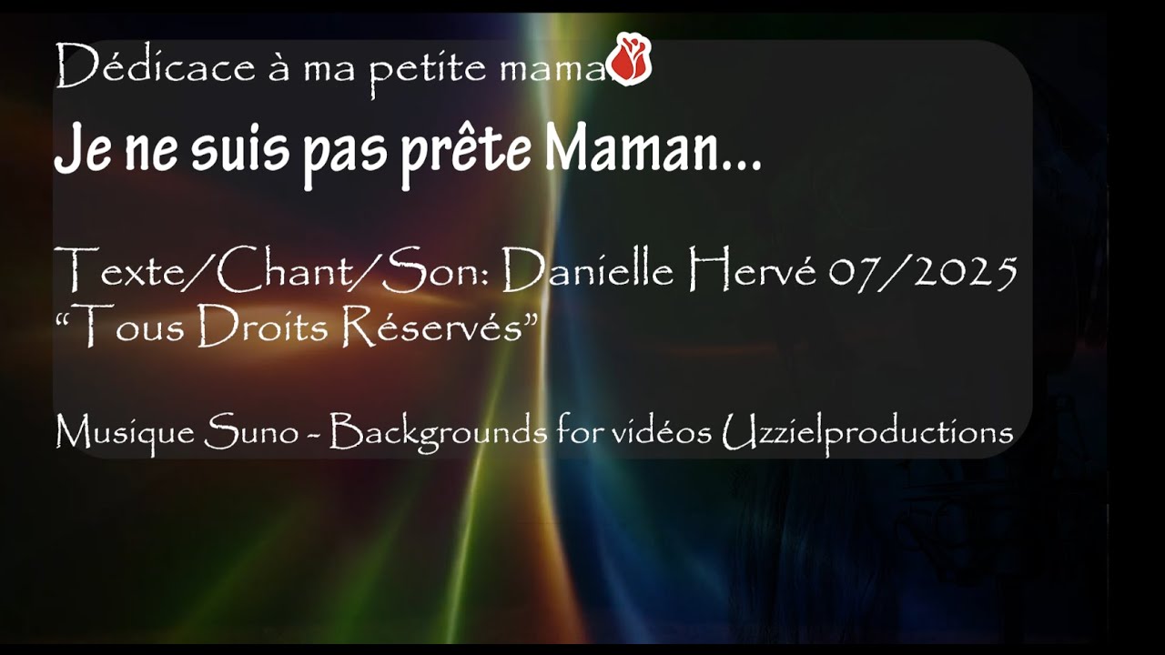 🎧🎧Composition 4/Dédicace à ma p'tite Maman/Je ne suis pas prête Maman/I'm not ready Mom😪😪