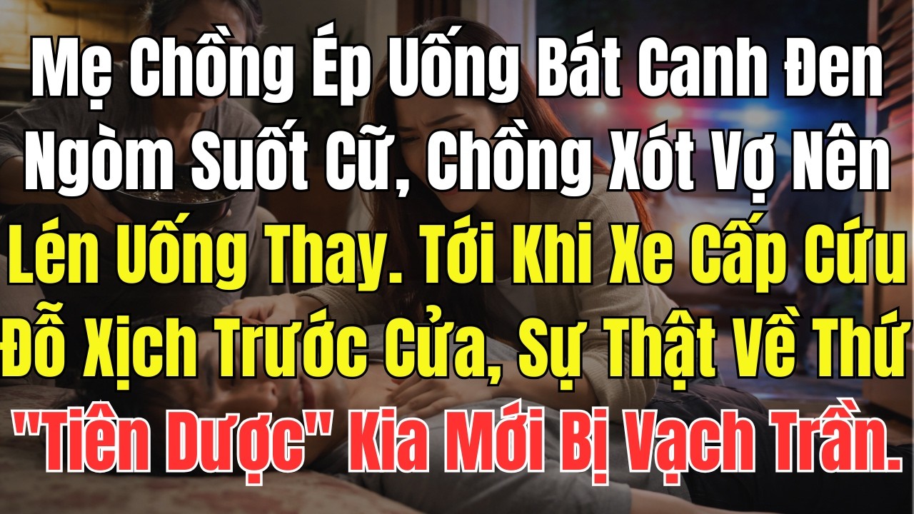 Mẹ Chồng Ép Uống Bát Canh Đen Ngòm Suốt Cữ, Chồng Xót Vợ Nên Lén Uống Thay. Tới Khi Xe Cấp Cứu Đỗ...