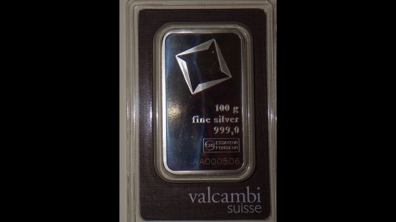 100 Gram Valcambi Suisse Silver Bar