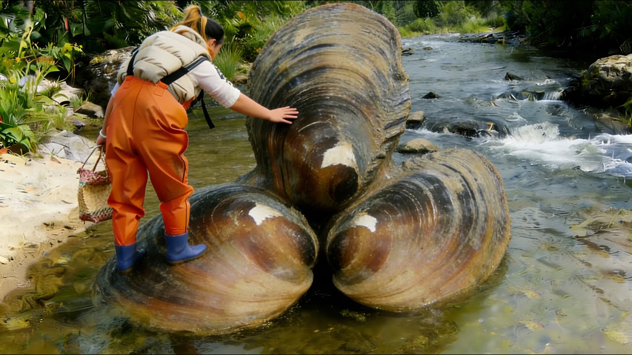 Harvest a deformed three headed pillar supported clam and its perfectly unique treasure
