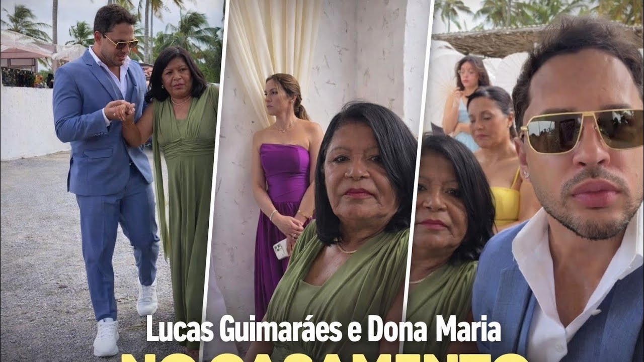 Lucas Guimarães leva dona Maria mãe de Carlinhos Maia no  casamento junto com ele
