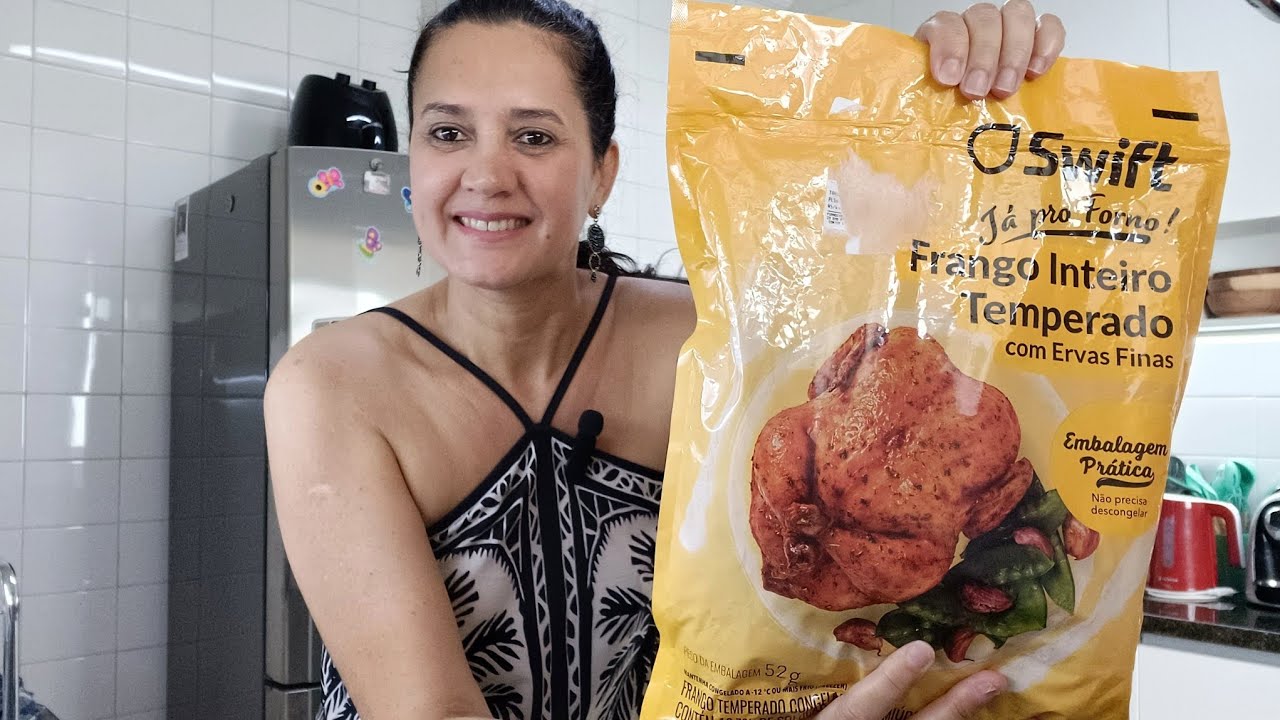EXPERIMENTANDO FRANGO INTEIRO TEMPERADO COM ERVAS FINAS SWIFT | JÁ PRO FORNO (SEM DESCONGELAR)