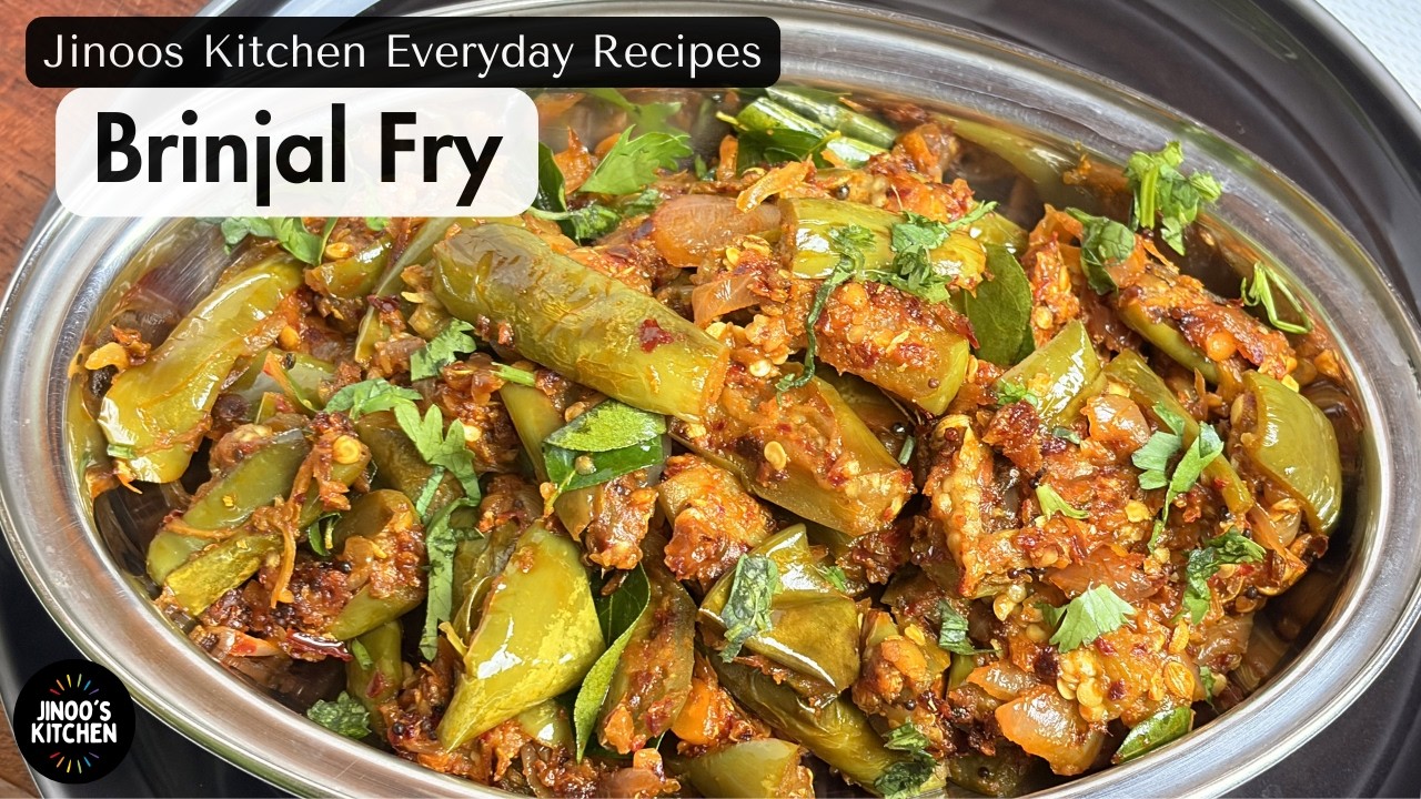 Brinjal Fry Recipe | Kathirikkai Varuval - Jinoos Kitchen Everyday Recipes