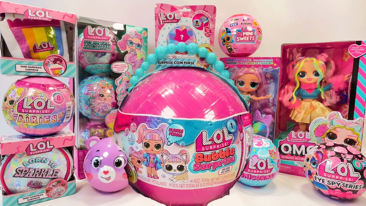 UNBOXING LOL Surprise ASMR Oddly Satisfying No Talking Care bears, Eye Spy, O.M.G, Mini Sweets