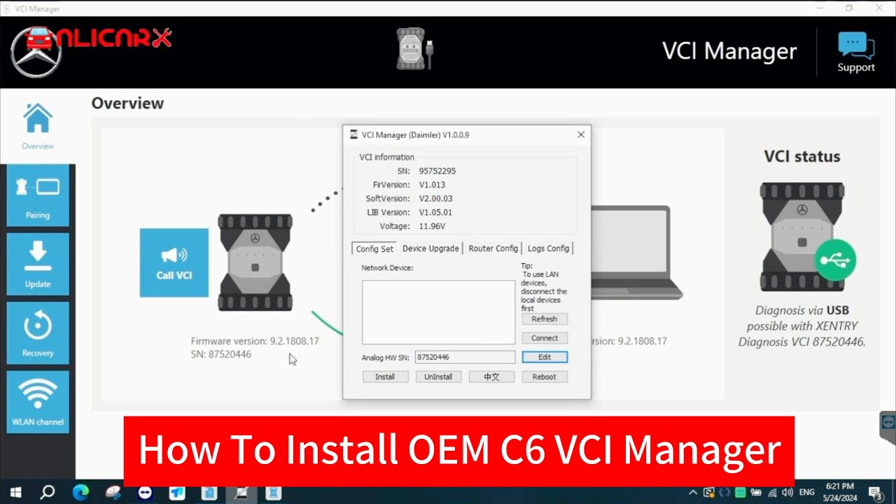 How To Install Mercedes Benz Diagnostic Software OEM Mb Star C6 VCI Manager V1.0.0.9?