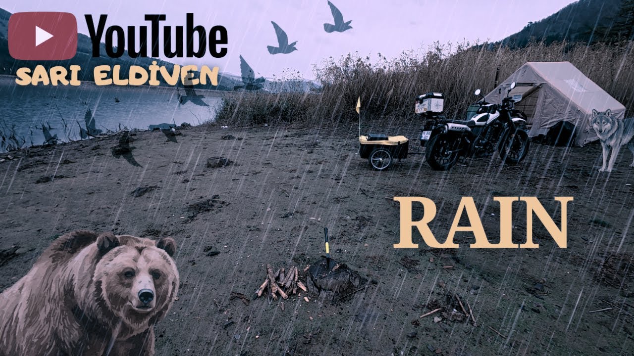 Yağmurda Solo Kamp | Solo Motorcycle Camping in Heavy Rain IRL+SOLO